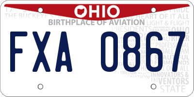 OH license plate FXA0867