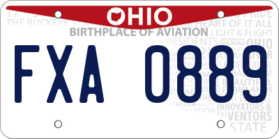 OH license plate FXA0889