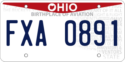 OH license plate FXA0891