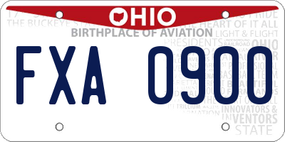 OH license plate FXA0900