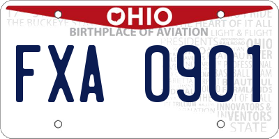 OH license plate FXA0901