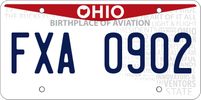 OH license plate FXA0902