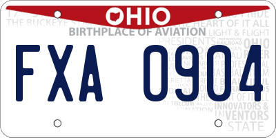 OH license plate FXA0904