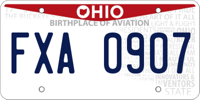 OH license plate FXA0907