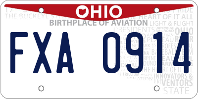 OH license plate FXA0914