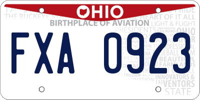 OH license plate FXA0923