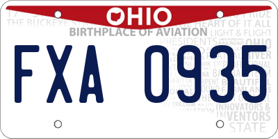 OH license plate FXA0935