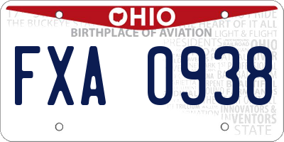 OH license plate FXA0938