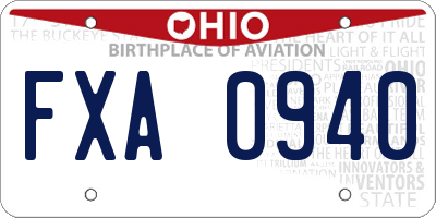 OH license plate FXA0940