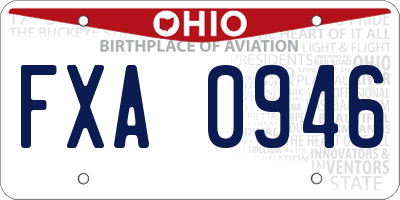OH license plate FXA0946