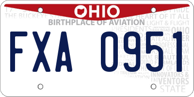 OH license plate FXA0951