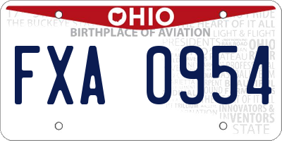 OH license plate FXA0954