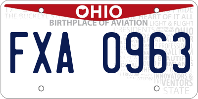 OH license plate FXA0963