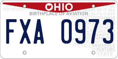 OH license plate FXA0973