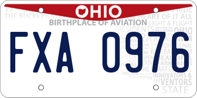 OH license plate FXA0976