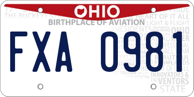 OH license plate FXA0981