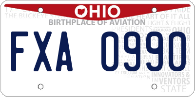 OH license plate FXA0990