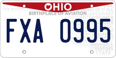 OH license plate FXA0995