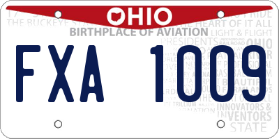 OH license plate FXA1009