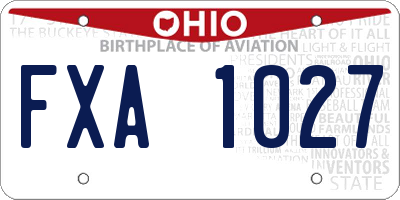 OH license plate FXA1027