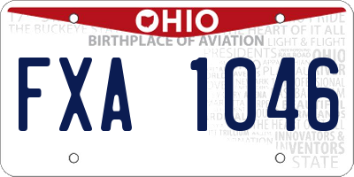 OH license plate FXA1046