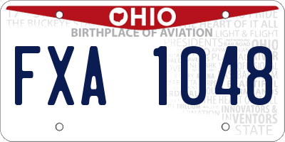 OH license plate FXA1048