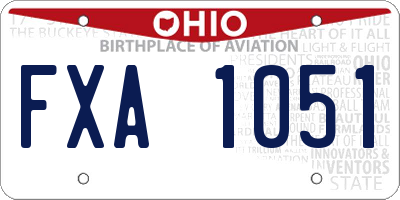 OH license plate FXA1051