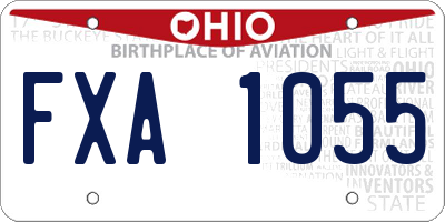 OH license plate FXA1055