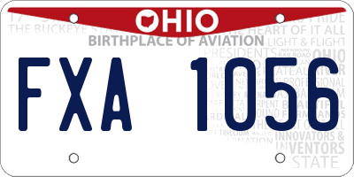 OH license plate FXA1056
