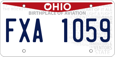 OH license plate FXA1059