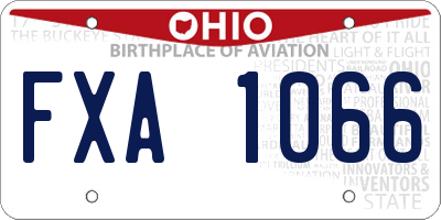 OH license plate FXA1066
