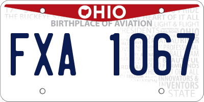 OH license plate FXA1067