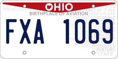 OH license plate FXA1069