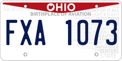 OH license plate FXA1073