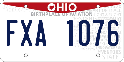 OH license plate FXA1076