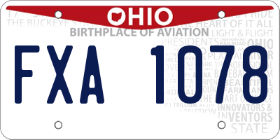 OH license plate FXA1078