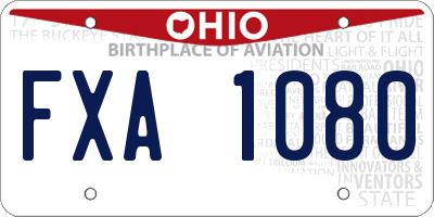OH license plate FXA1080