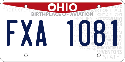 OH license plate FXA1081