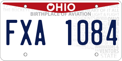 OH license plate FXA1084