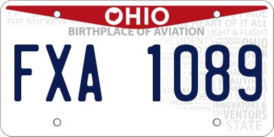 OH license plate FXA1089