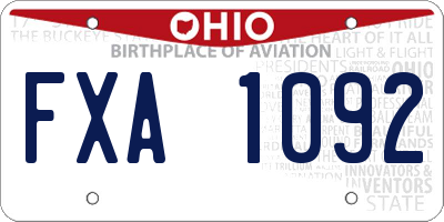 OH license plate FXA1092