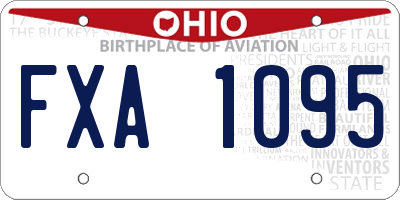 OH license plate FXA1095