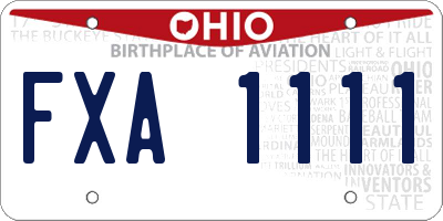 OH license plate FXA1111