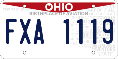 OH license plate FXA1119