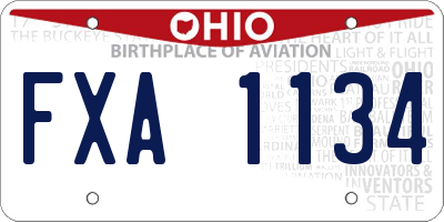 OH license plate FXA1134