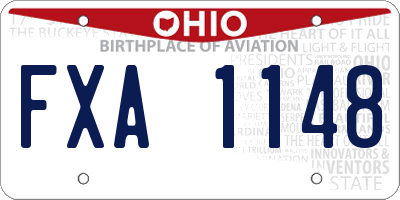 OH license plate FXA1148