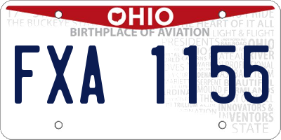 OH license plate FXA1155