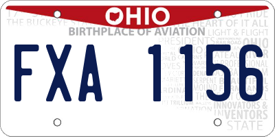 OH license plate FXA1156