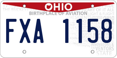 OH license plate FXA1158