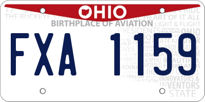 OH license plate FXA1159